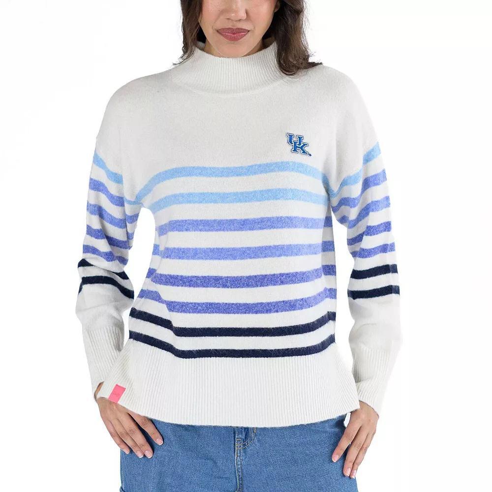 Women's Lusso  White Kentucky Wildcats Simone Striple Mock Neck Oversized Pullover Sweatshirt, Size: XL Product Image