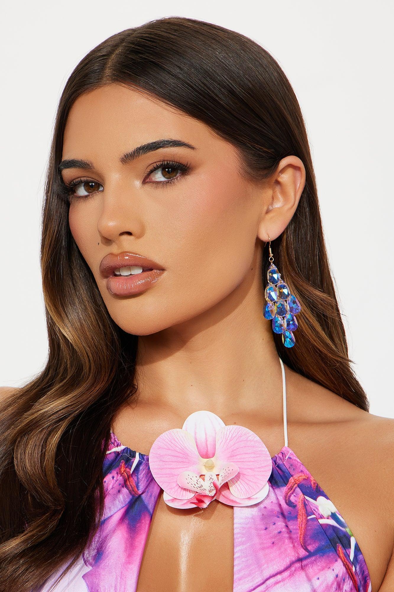Stacey Jeweled Drop Earrings - Gold Female Product Image