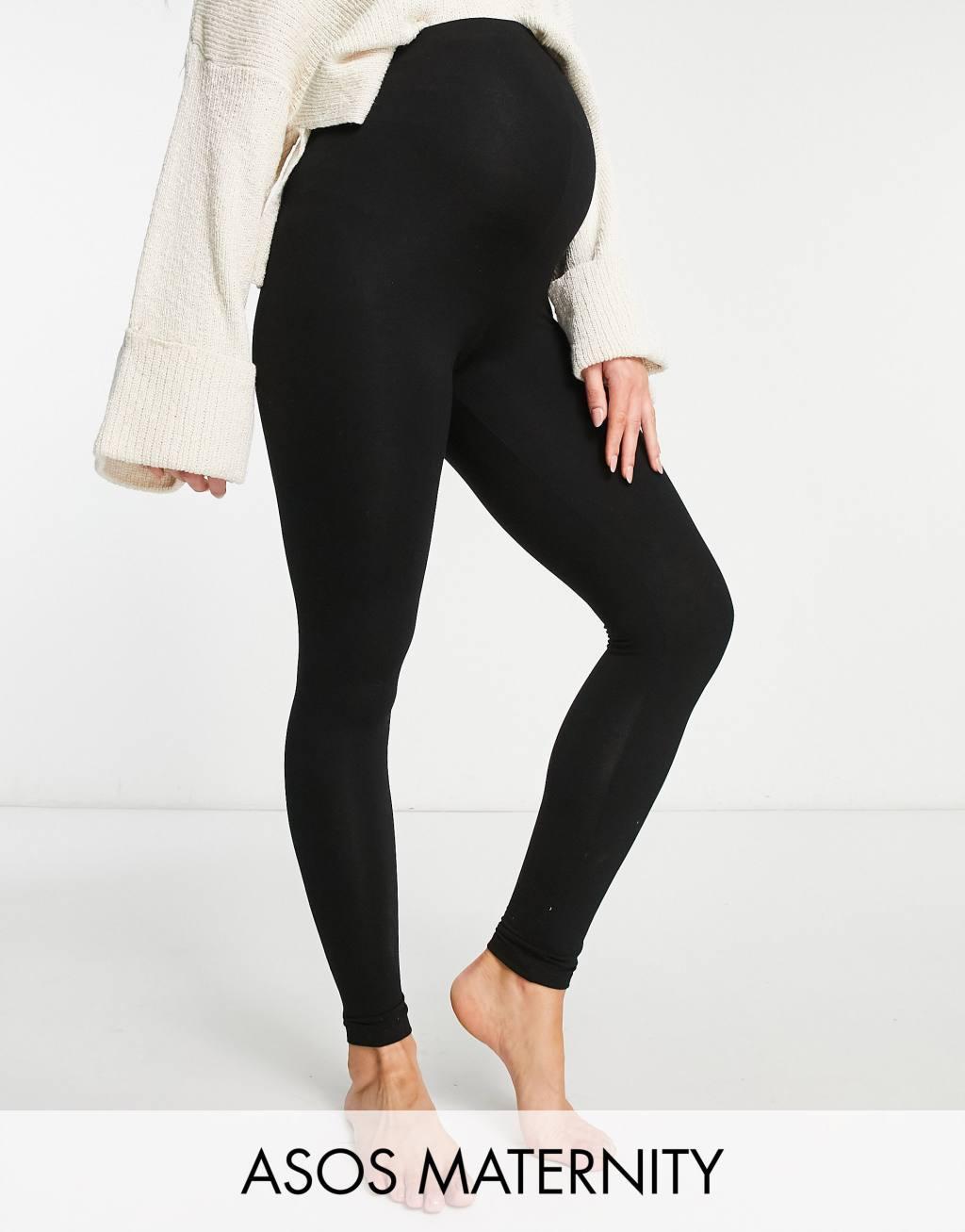 ASOS DESIGN Maternity over the bump leggings in black Product Image