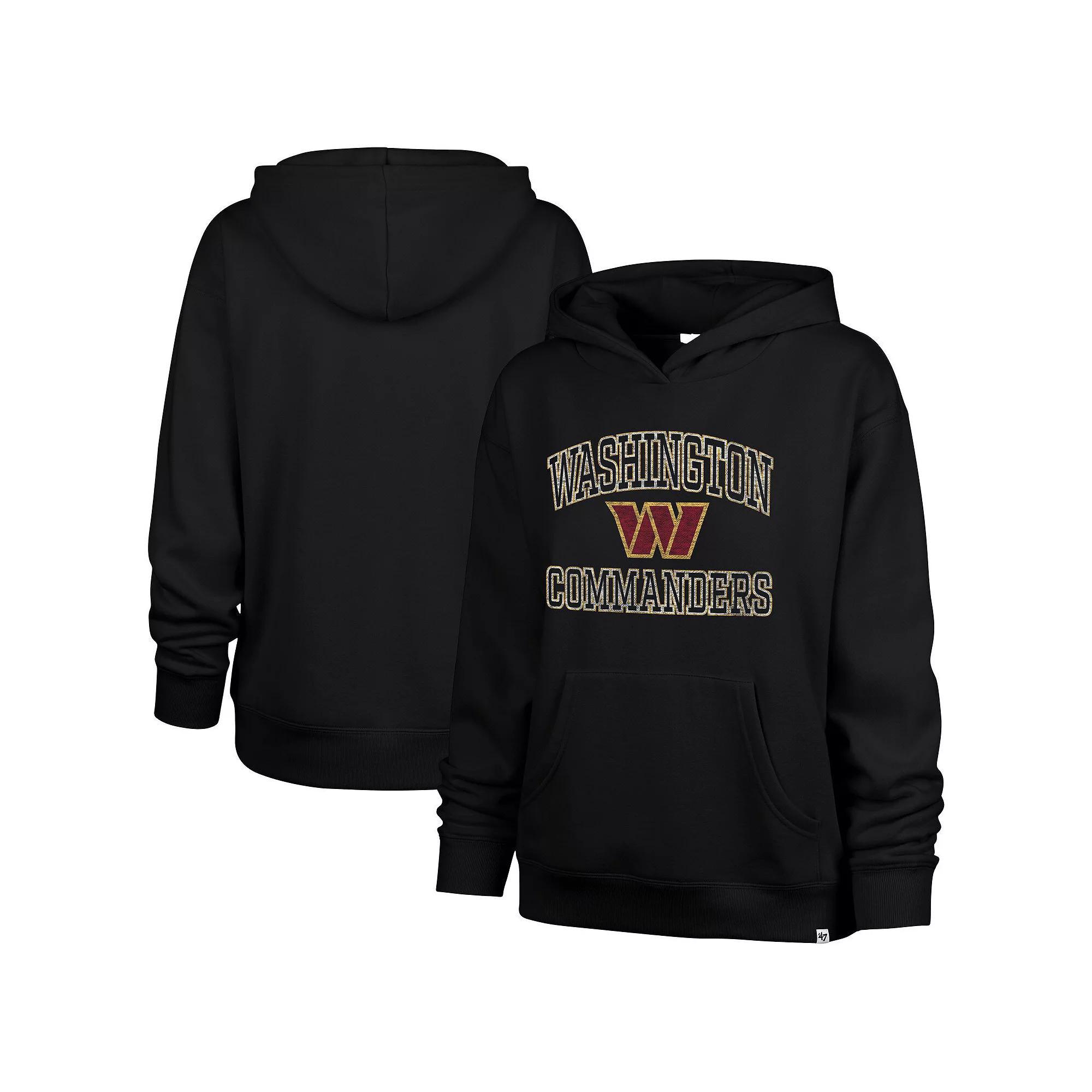 Women's '47  Black Washington Commanders Clarity Naomi Pullover Hoodie, Size: Large, Wft Black Product Image