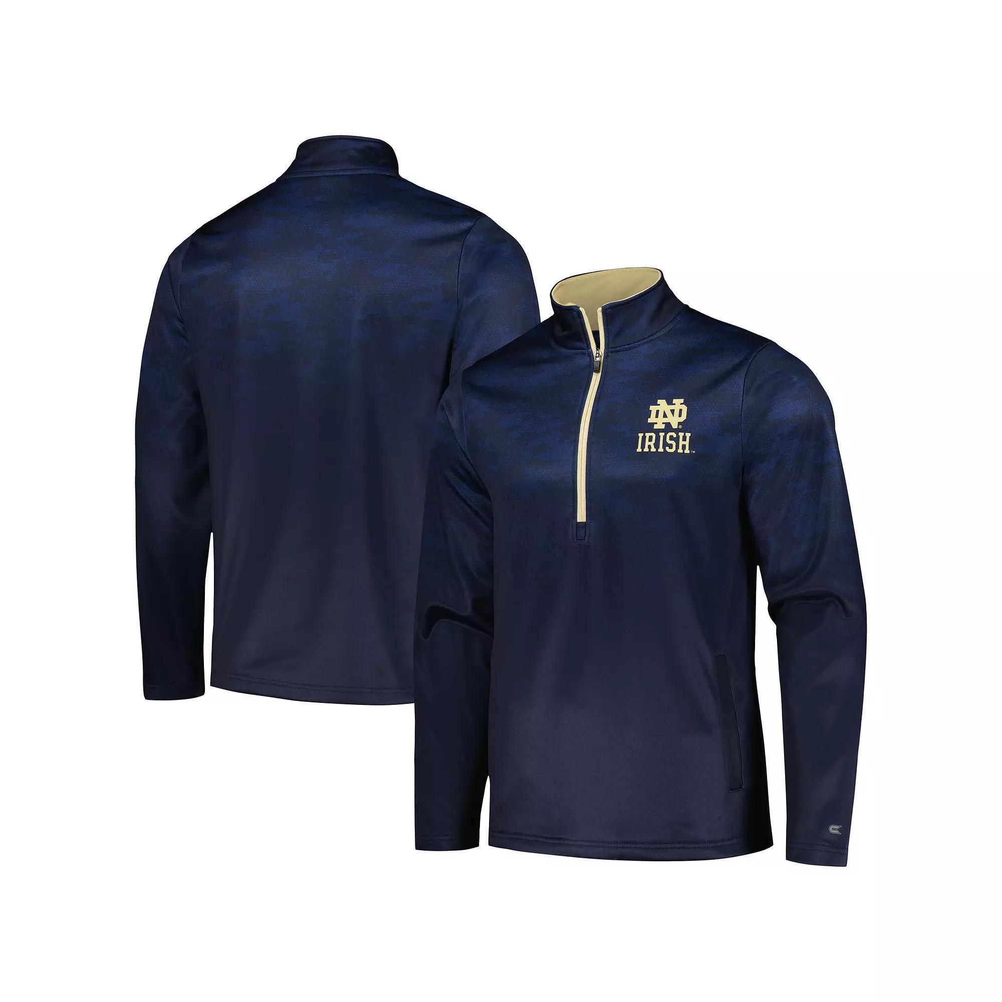 Mens Colosseum Notre Dame Fighting Irish The Machine Half-Zip Jacket Blue Product Image