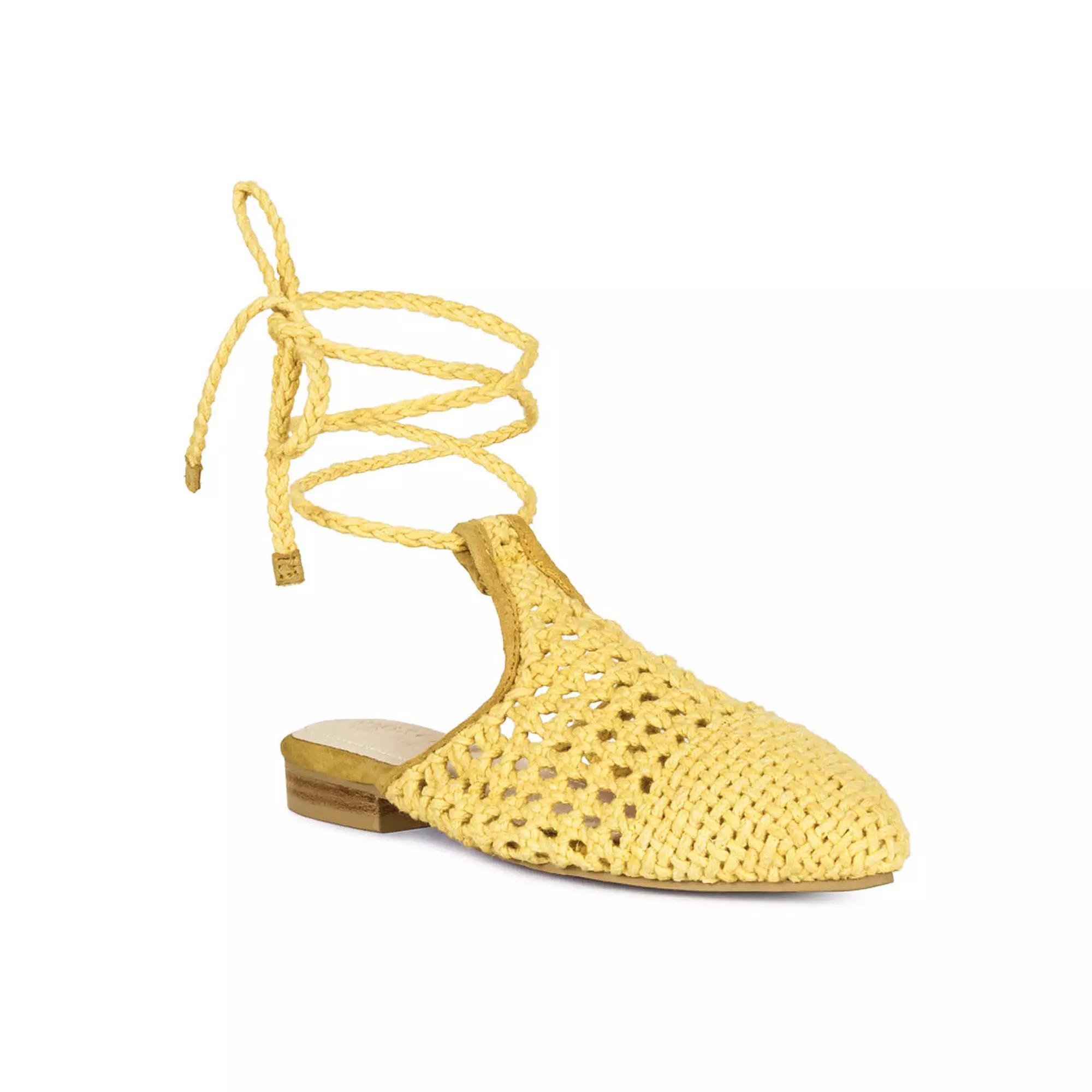 Rag & Co Bartsi Women's Tie-Up Mules, Size: 8, Yellow Product Image