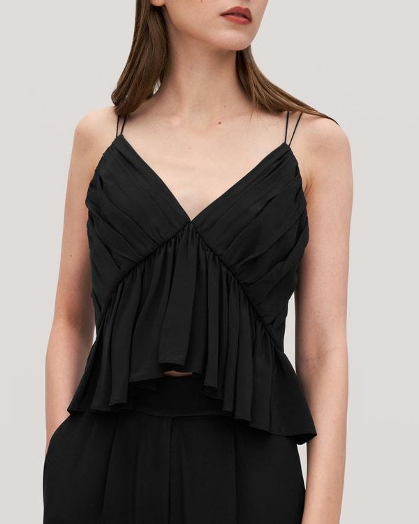 Versatile Pleated Silk Magnolia Camisole Product Image
