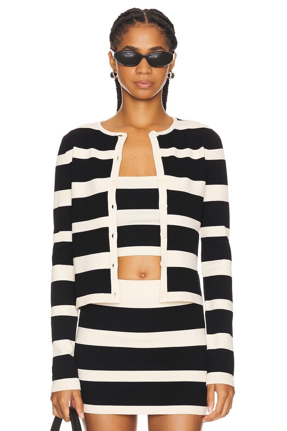 Lovers and Friends Eloise Cardigan in Black & Cream Product Image