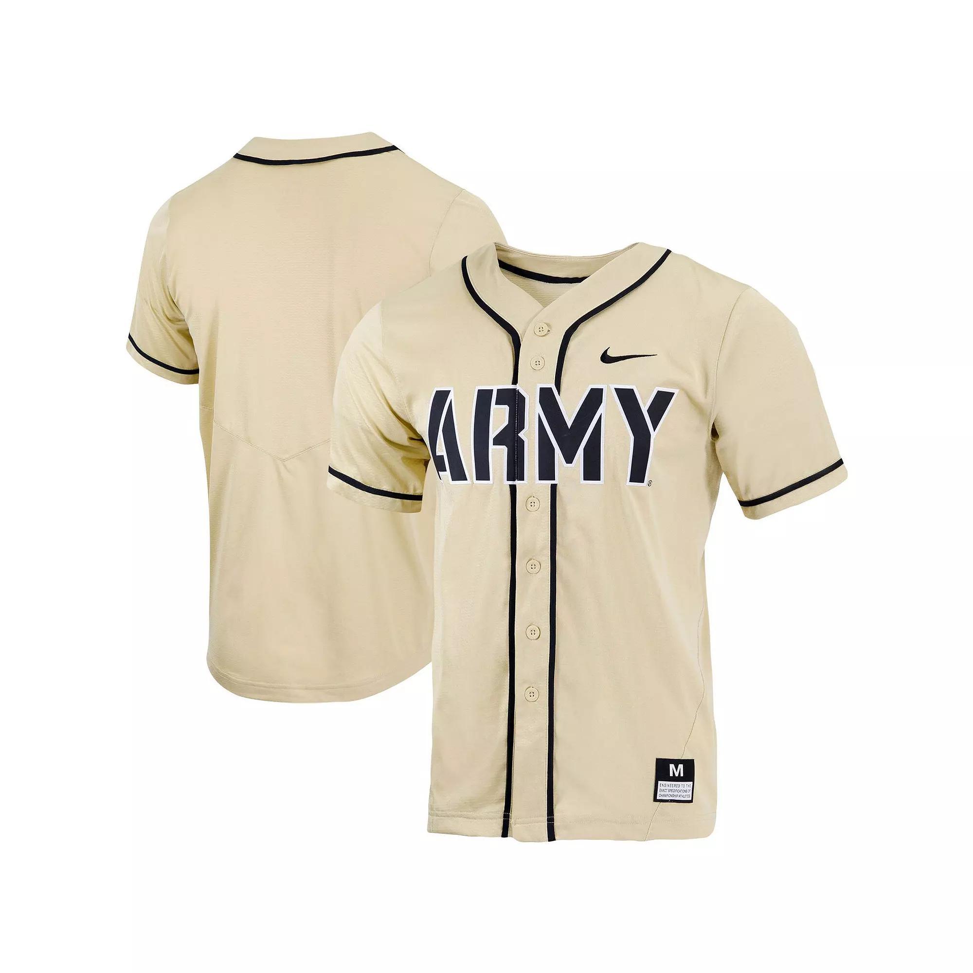 Mens Nike Gold Army Black Knights Replica Full-Button Baseball Jersey Product Image