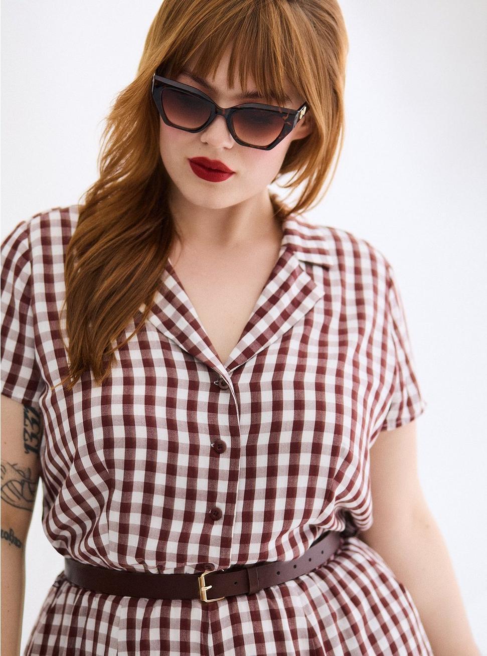 Retro Chic Collared Short Jumpsuit Product Image
