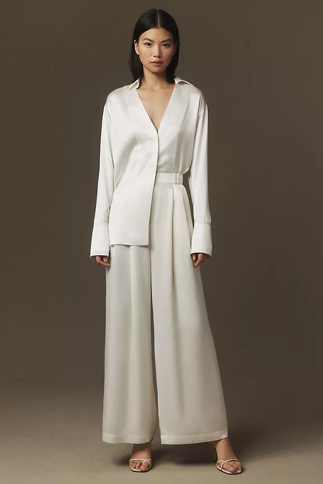 Acler Fagan Satin Full-Length Wide-Leg Pants Product Image