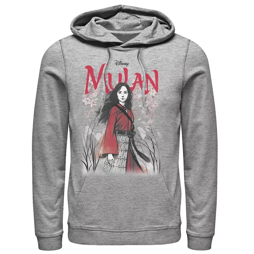 Disney's Mulan Live Action Mulan Floral Watercolor Logo Men's Hoodie, Size: 3XL, Athletic Grey Product Image