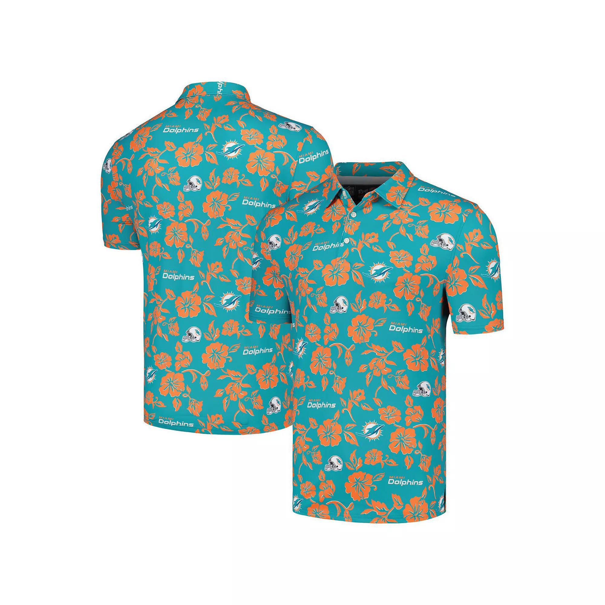 Men's Reyn Spooner Aqua Miami Dolphins Pua Performance Polo, Size: Large, Turquoise A Product Image