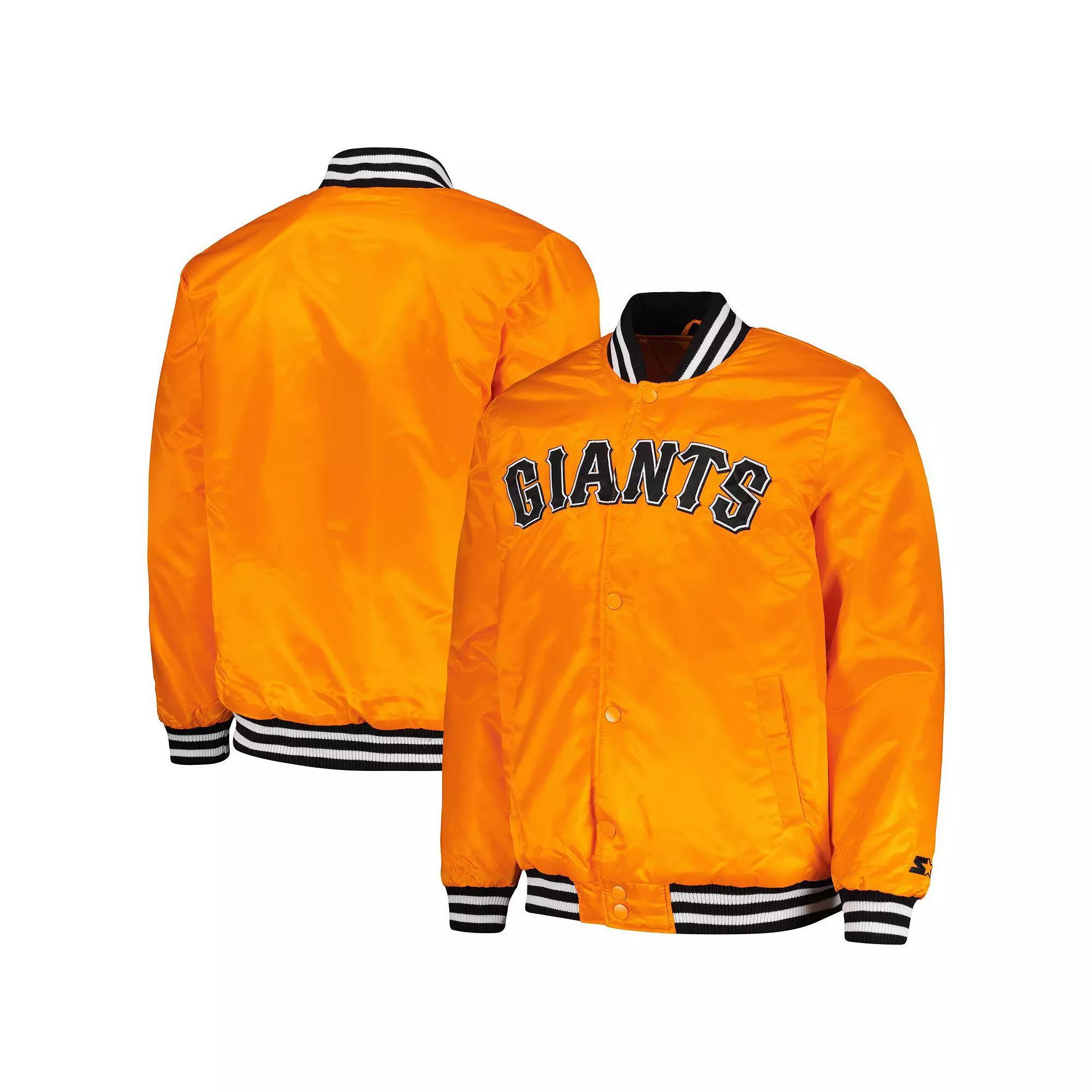 Men's Starter Orange San Francisco Giants Cross Bronx Fashion Satin Full-Snap Varsity Jacket, Size: XL Product Image
