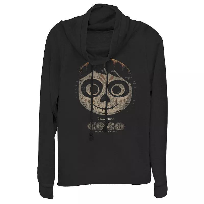 Disney / Pixar's Coco Miguel Sugar Skull Juniors' Cowlneck Graphic Lightweight Long Sleeve, Girl's, Size: XXL, Black Product Image