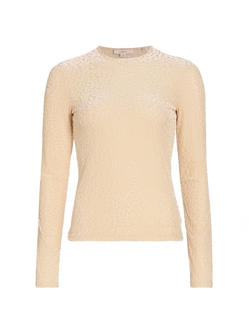 Long-Sleeve Velour Burnout Top Product Image