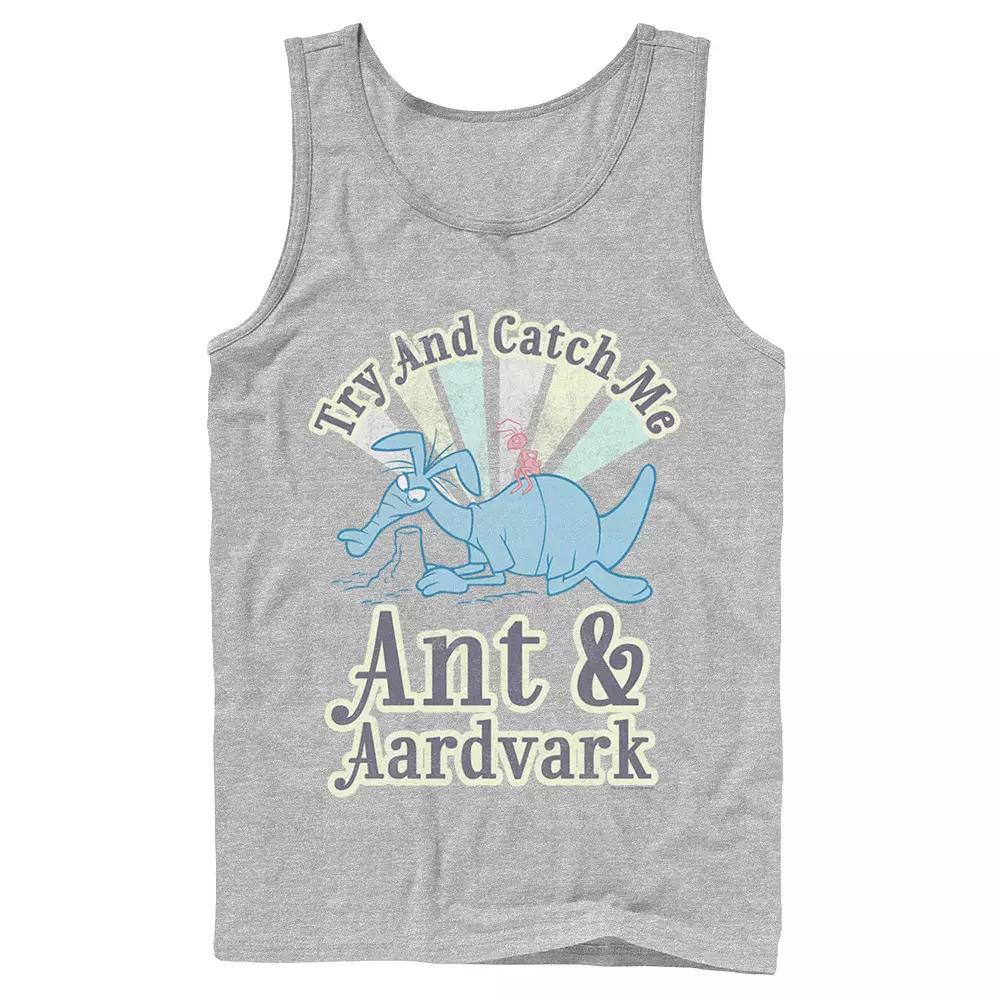 Men's Pink Panther Ant And Aardvark Try And Catch Me Tank Top, Size: Large, Athletic Grey Product Image