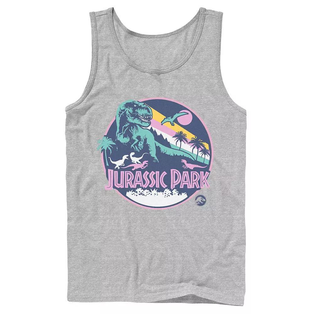 Men's Jurassic Park Retro Rex Scene Tank Top, Size: Large, Athletic Grey Product Image