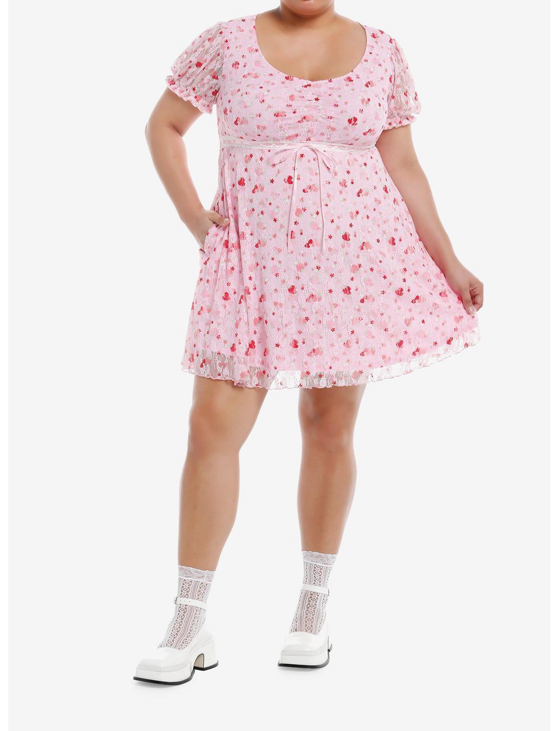 Sweet Society Strawberry Lace Empire Dress Plus Size Product Image