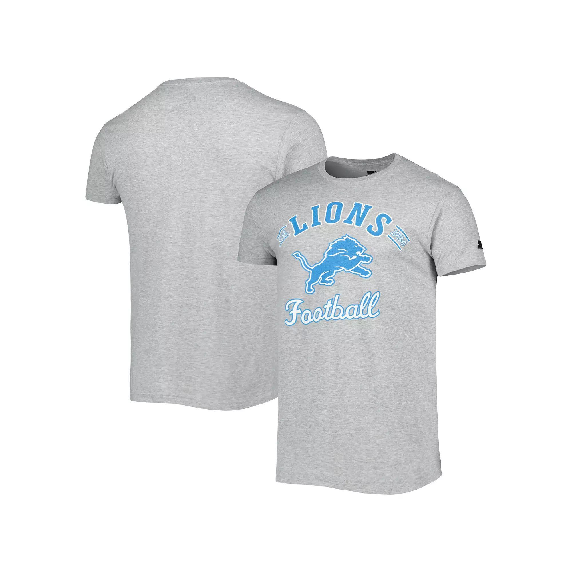 Men's Starter Heathered Gray Detroit Lions Prime Time T-Shirt, Size: Medium, Grey Product Image