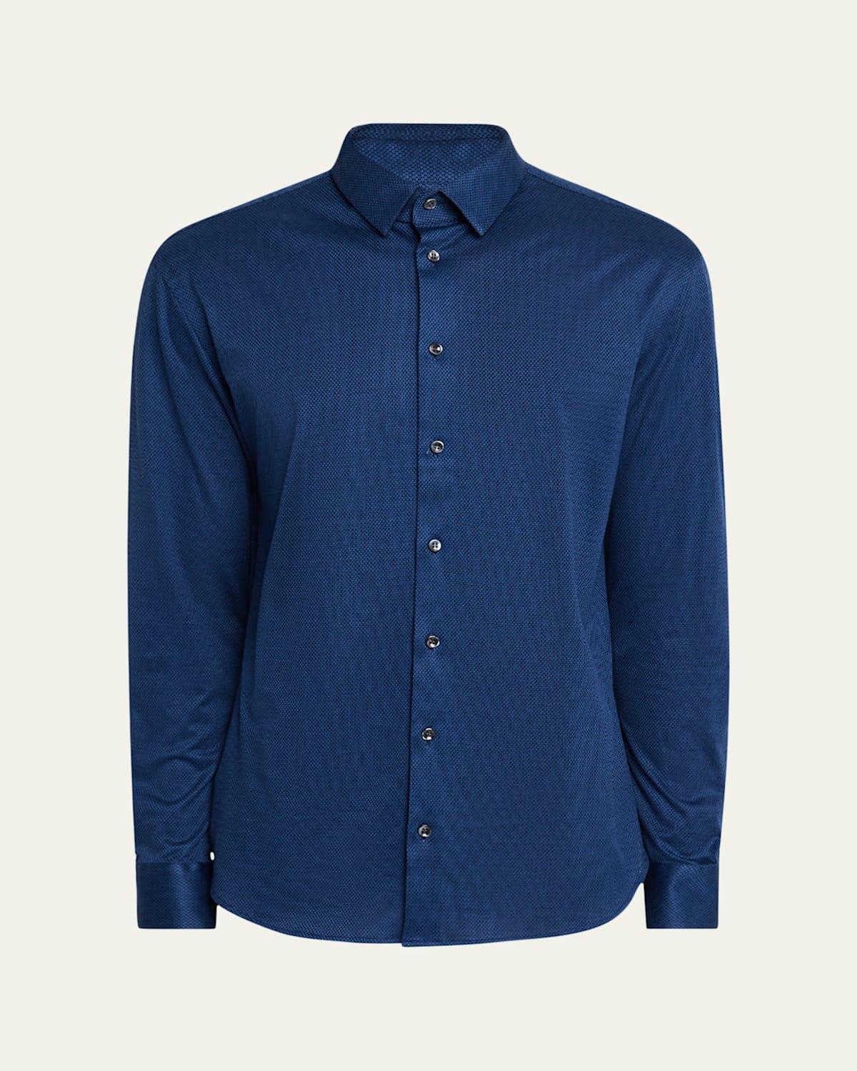 Mens Micro-Structure Jersey Sport Shirt Product Image