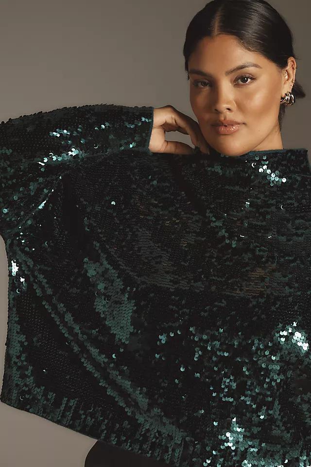 The Alani Cashmere Mock-Neck Sweater by Pilcro: Sequin Edition Product Image