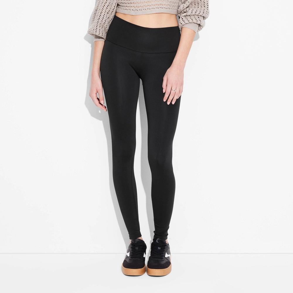 Women's High-Waisted ButterBliss Leggings - Wild Fable™ Black XXS: Recycled Polyester, Spandex, Slim Fit Product Image