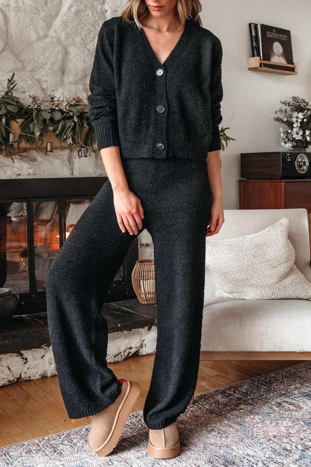 Black Sherpa Lounge Set Product Image