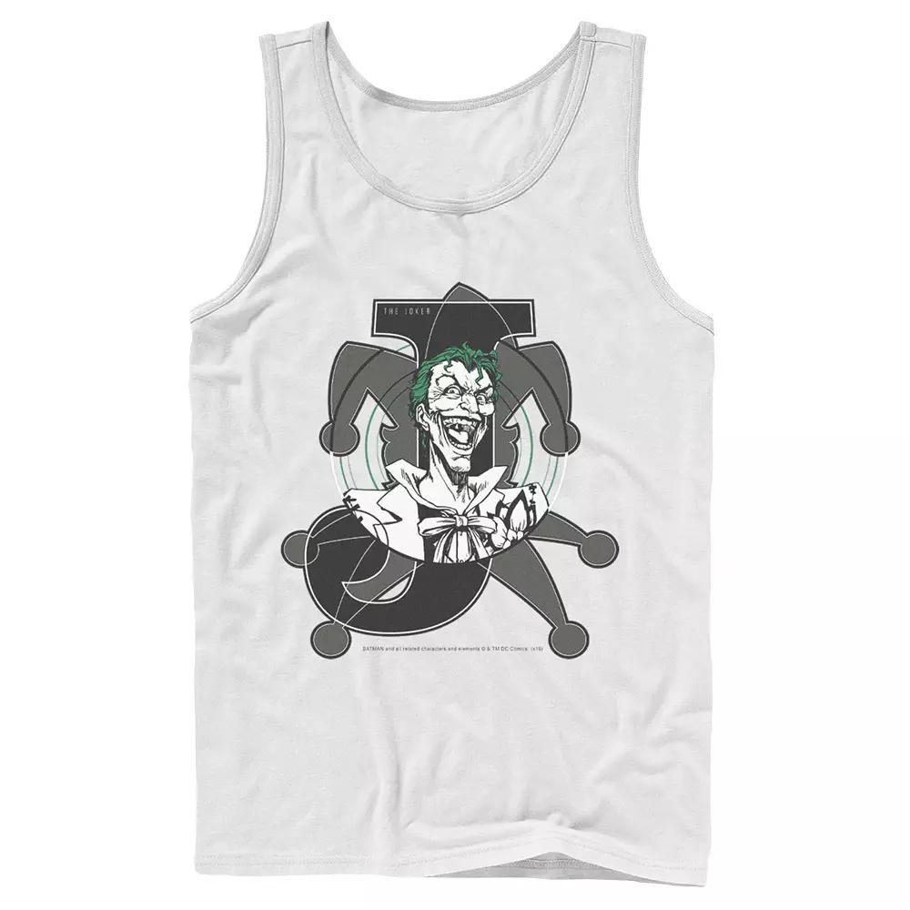 Men's DC Comics Joker Card Laughing Poster Tank Top, Size: Large, Black Product Image