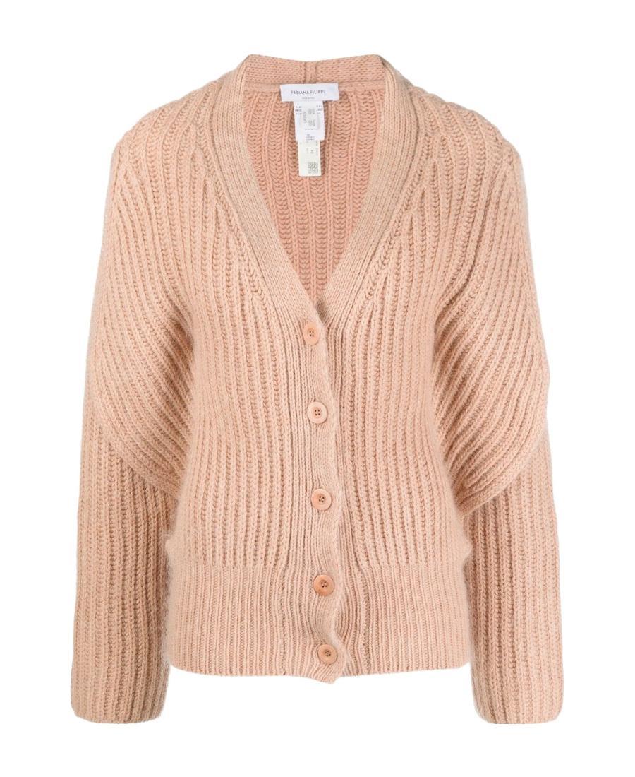 FABIANA FILIPPI Button-up Knit Cardigan In Nude Product Image