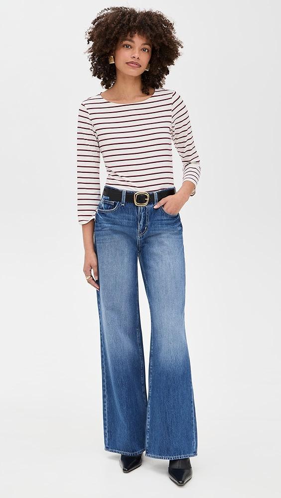 L'AGENCE Lucille Boat Neck Stripe Shirt | Shopbop Product Image