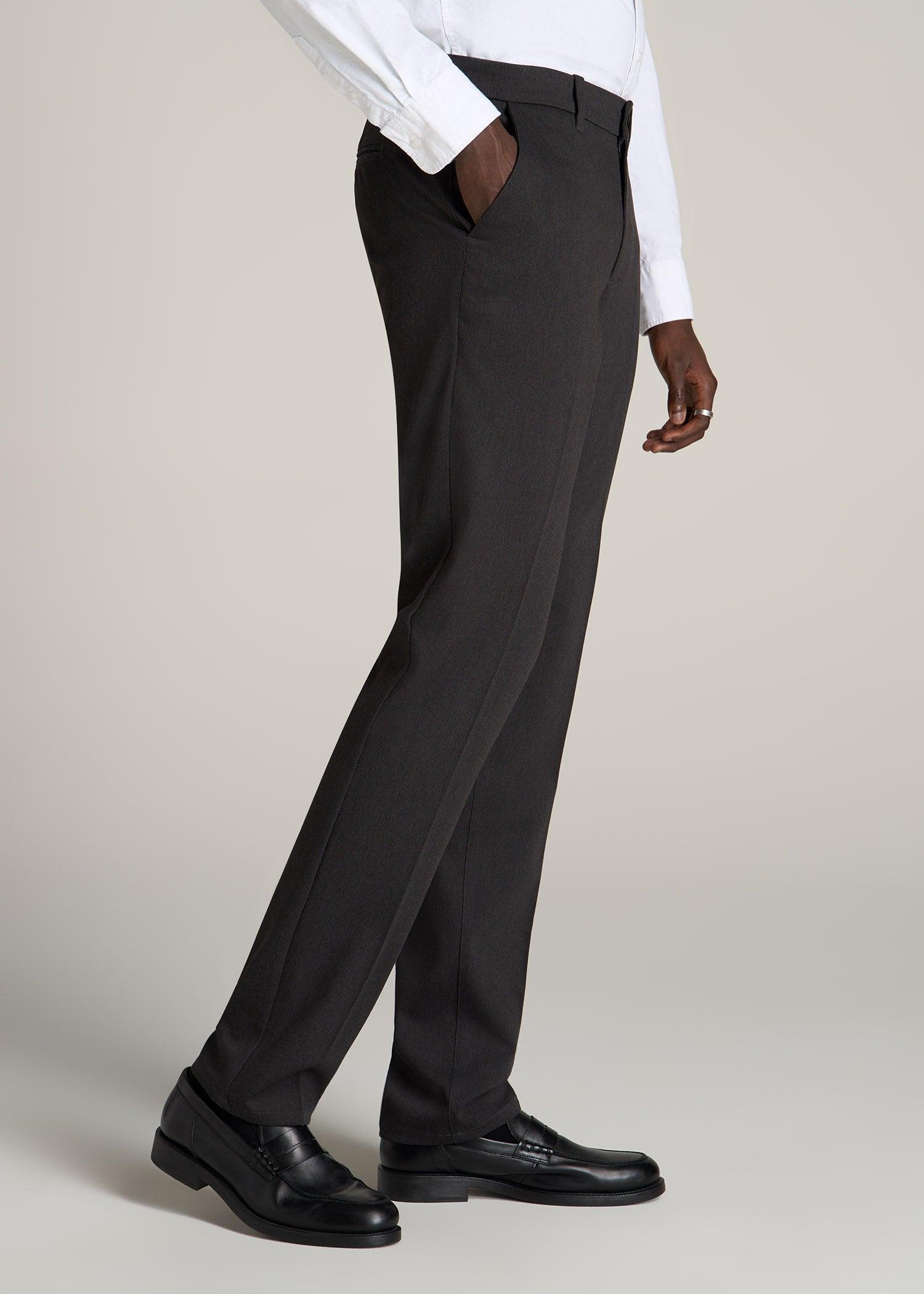 TAPERED-FIT Stretch Dress Pants for Tall Men in Charcoal Heather Product Image