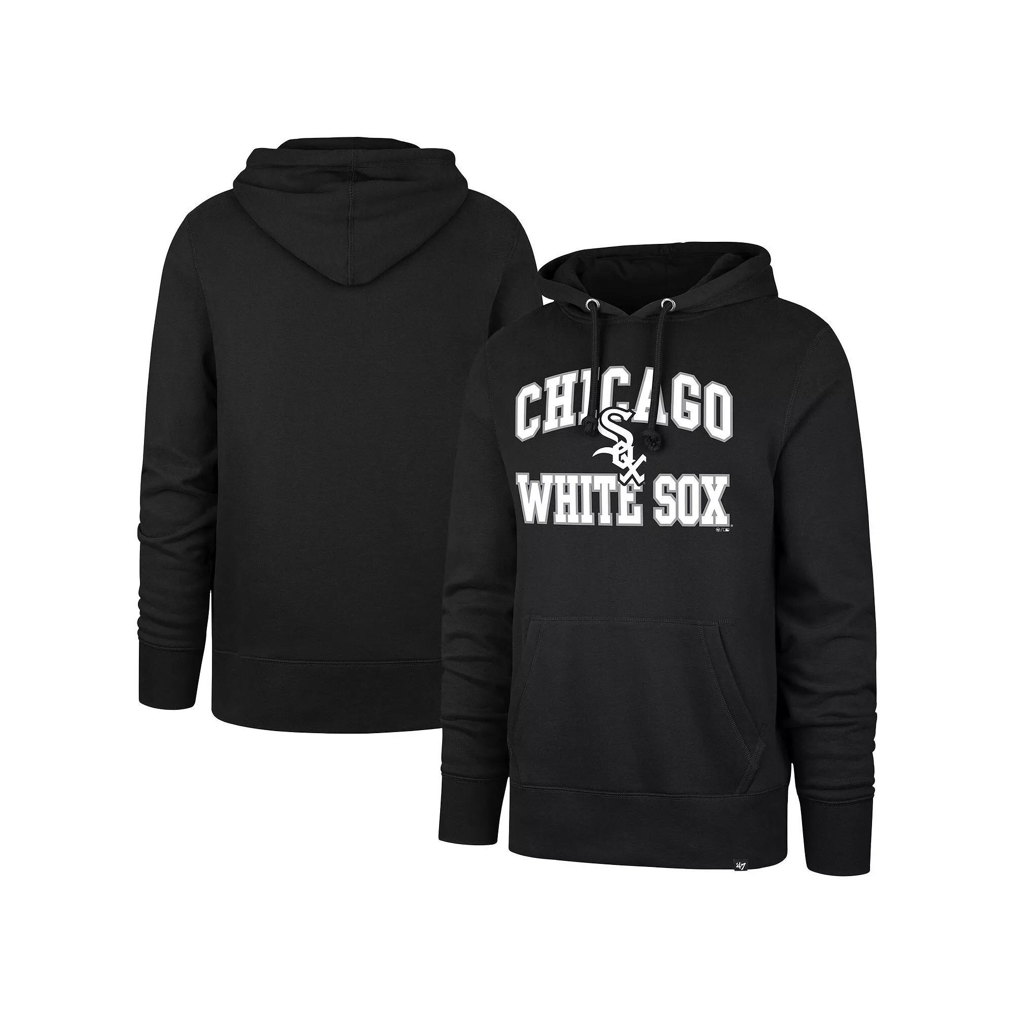 Men's '47  Black Chicago White Sox Velocity Headline Pullover Hoodie, Size: Medium Product Image
