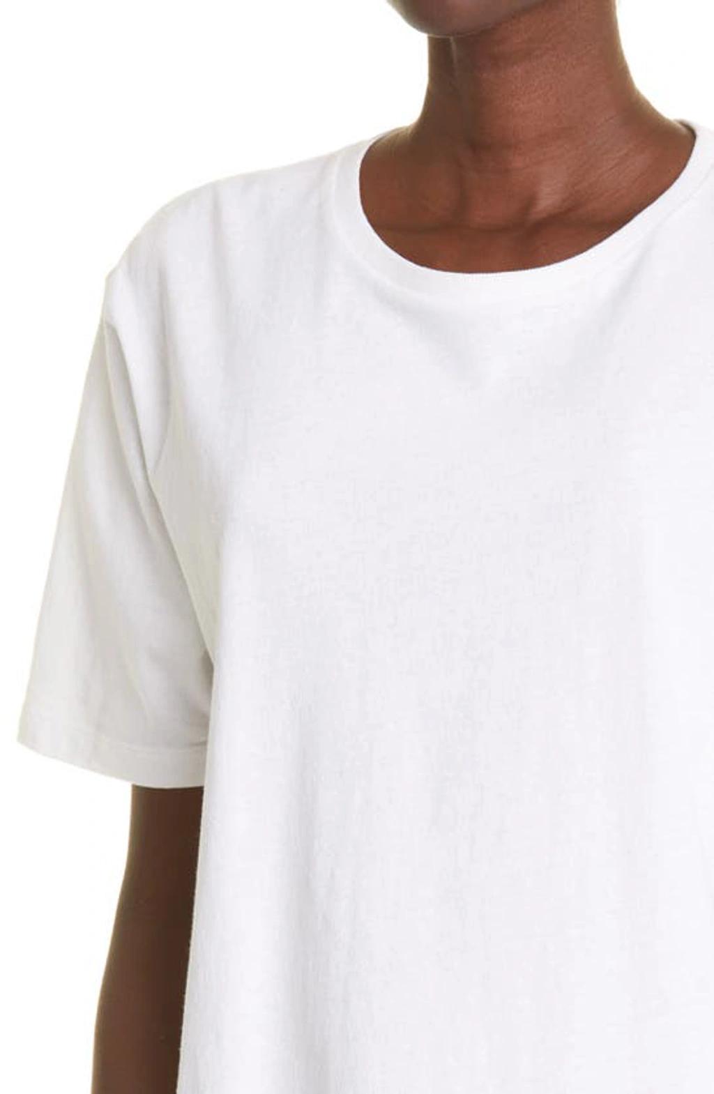 KHAITE Womens White Mae Brand-patch Cotton-jersey T-shirt In Cream Product Image