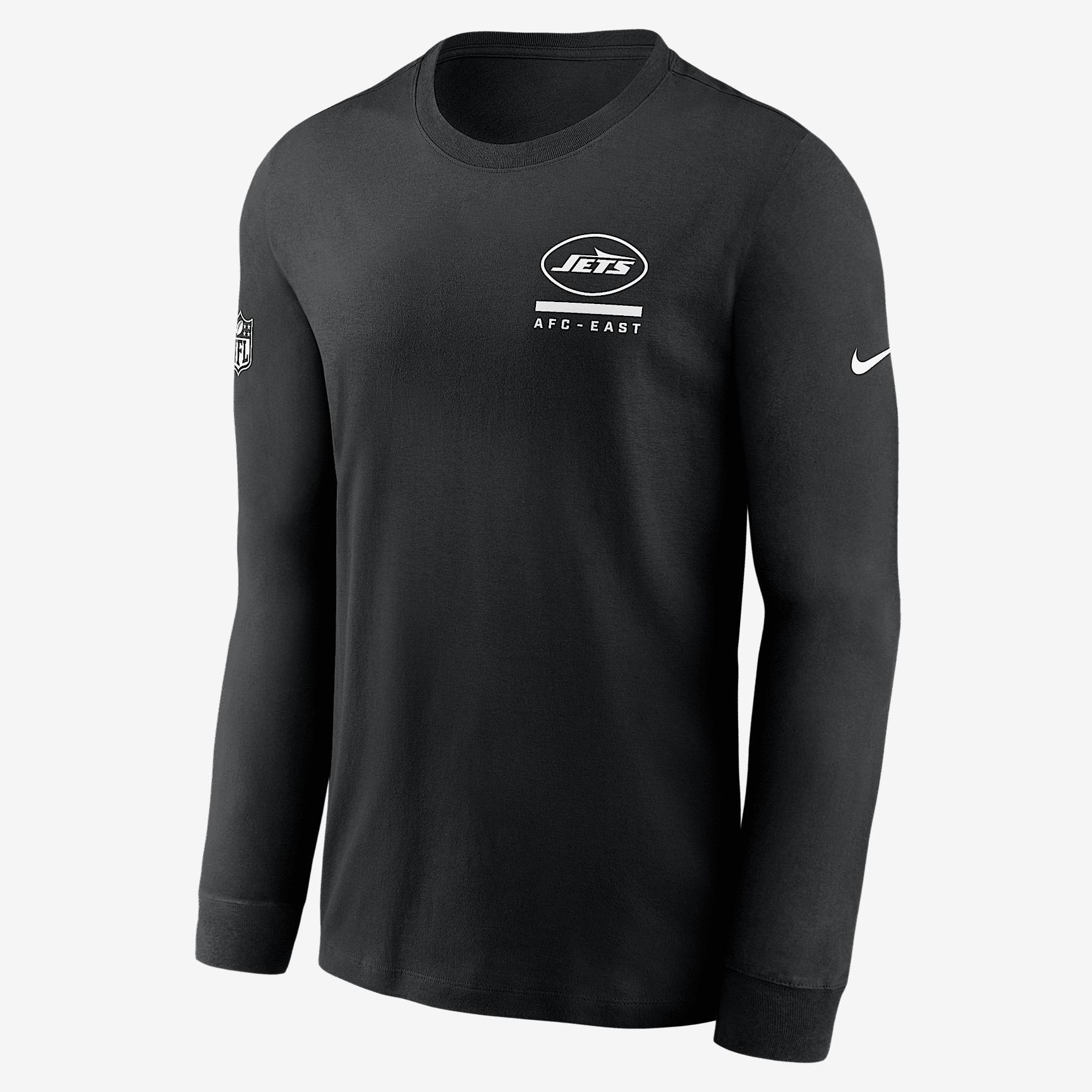 New York Jets Sideline Team Issue Men's Nike Dri-FIT NFL Long-Sleeve T-Shirt Product Image