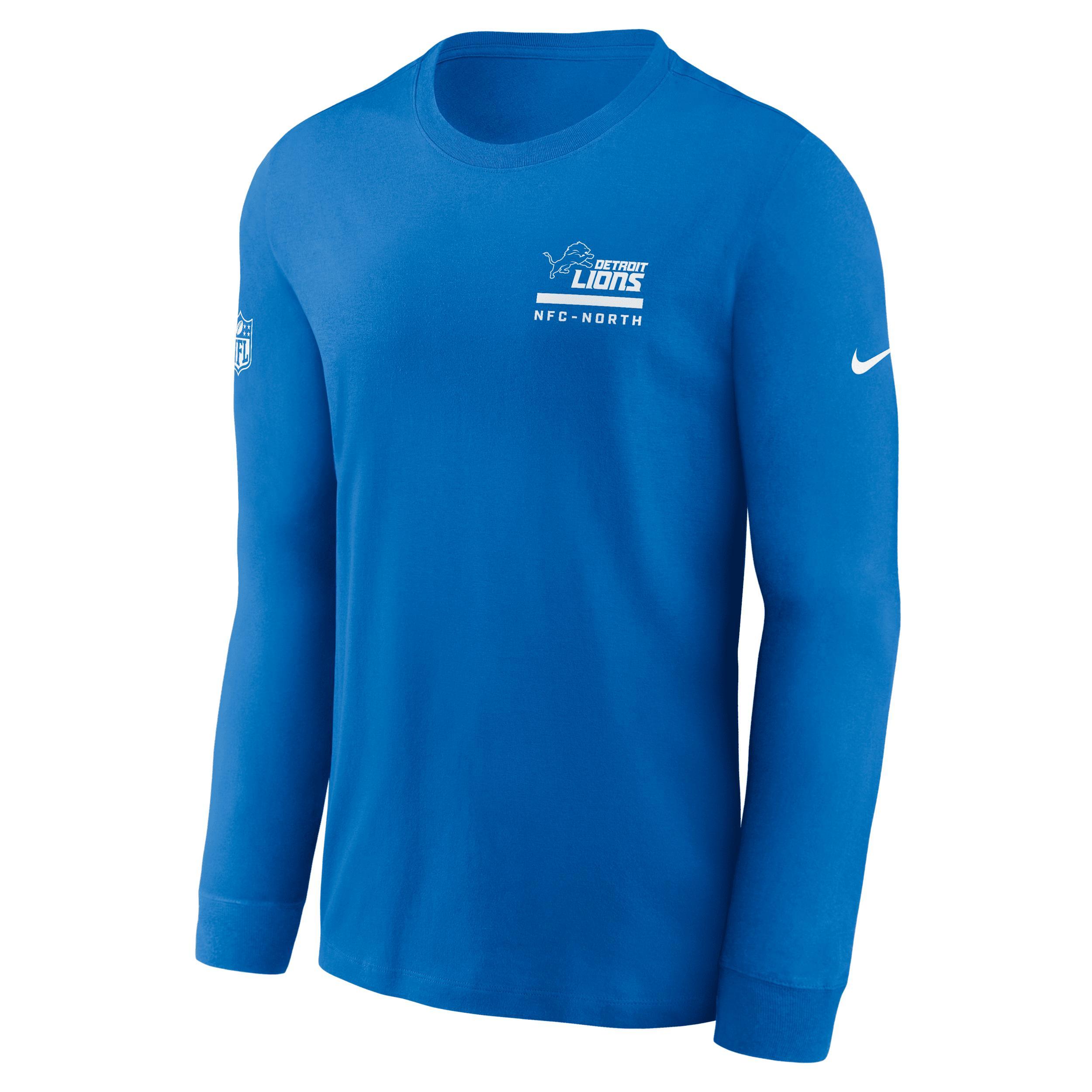 Detroit Lions Sideline Team Issue Men's Nike Dri-FIT NFL Long-Sleeve T-Shirt Product Image