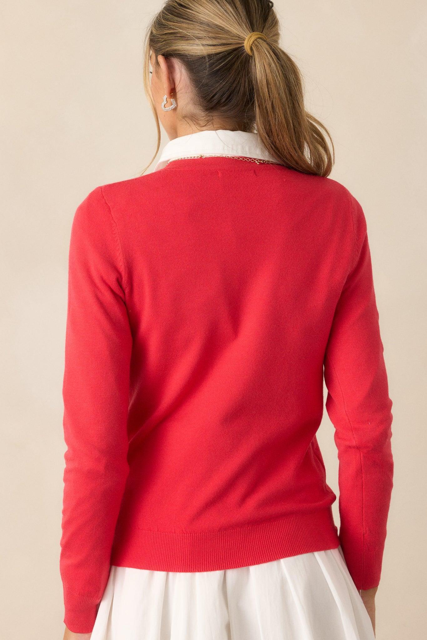Wherever You Are Red Knit Sweater Product Image