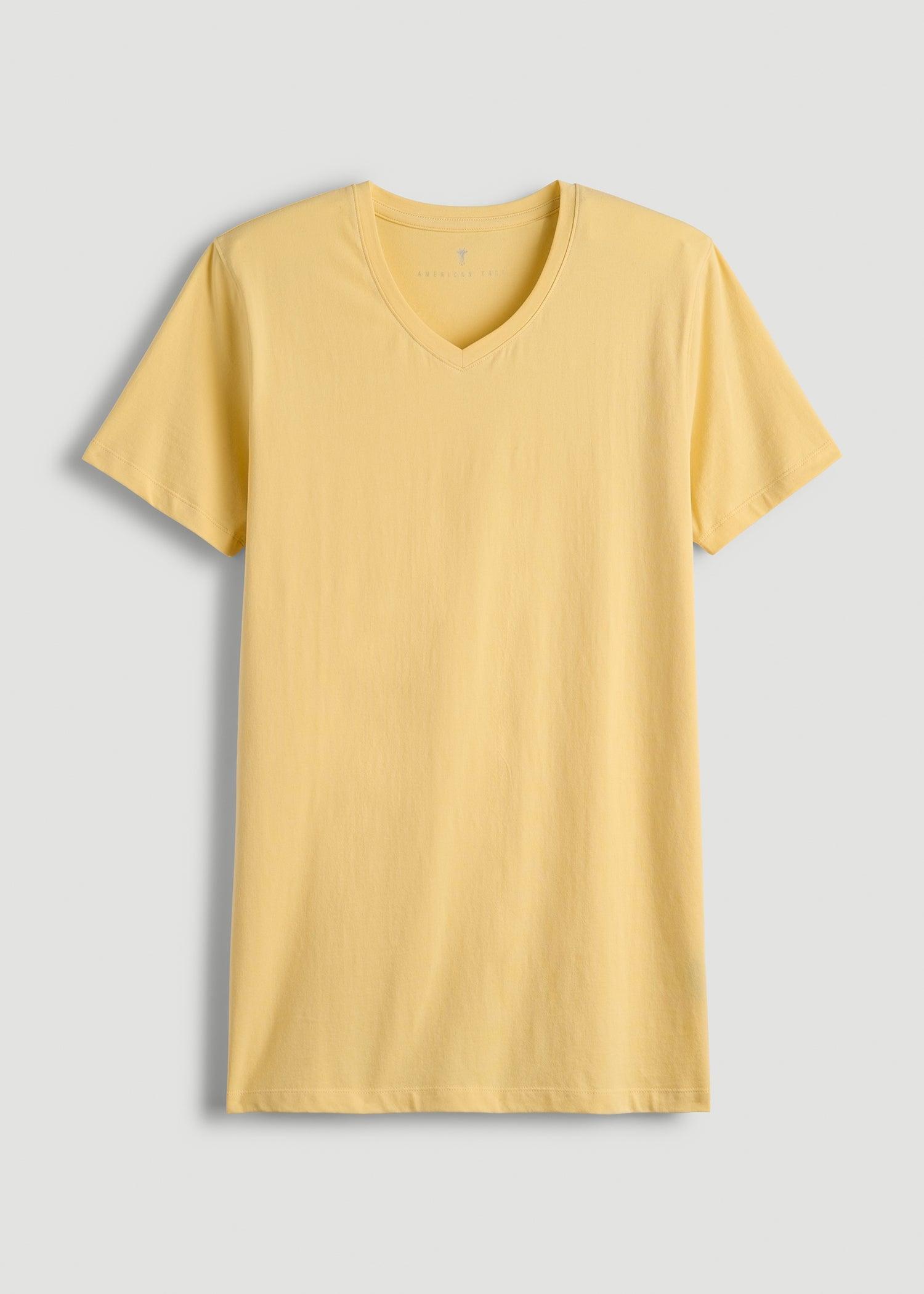 The Essential MODERN-FIT V-Neck Tee for Tall Men in Lemon Drop Product Image