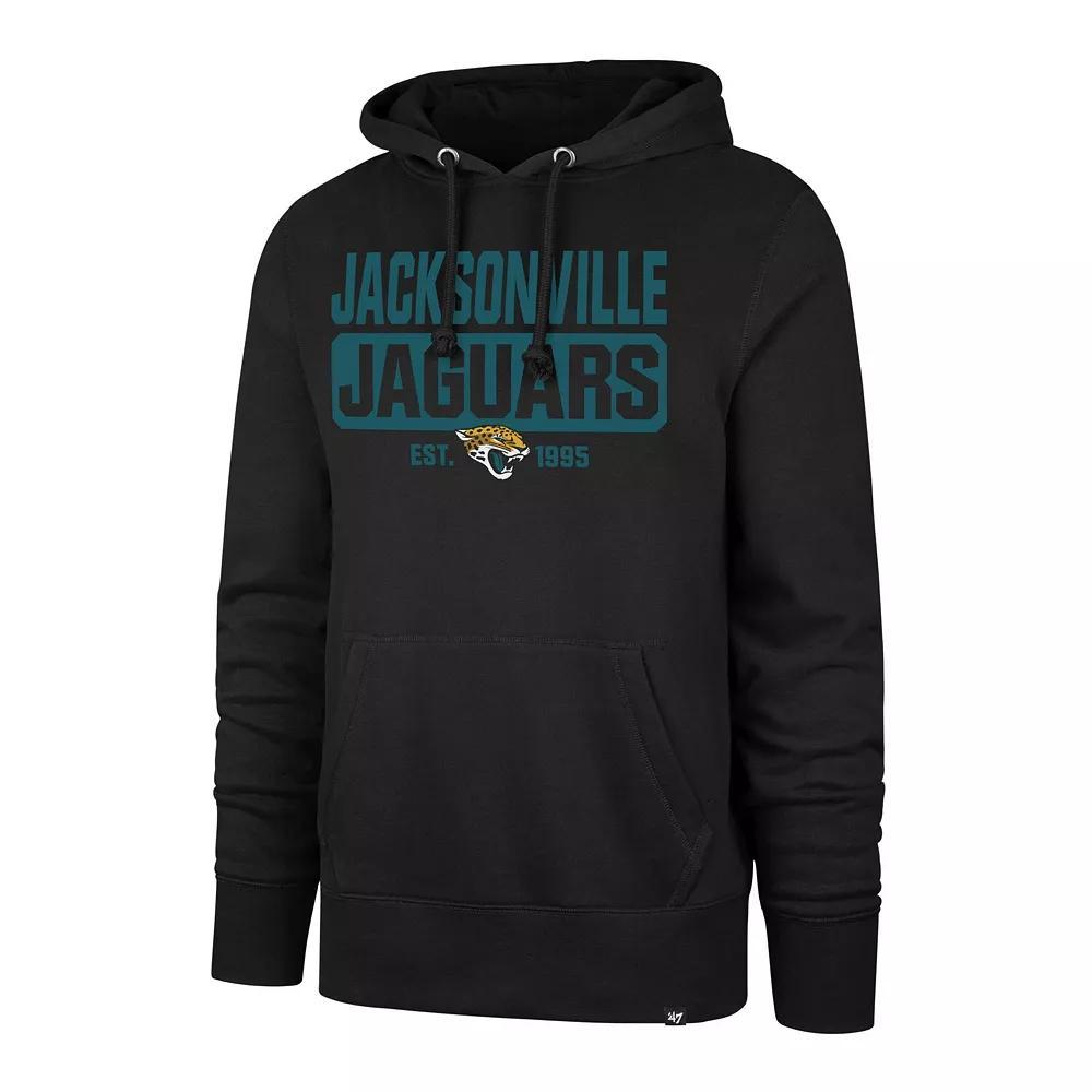 Men's '47 Black Jacksonville Jaguars Box Out Headline Pullover Hoodie, Size: Medium Product Image