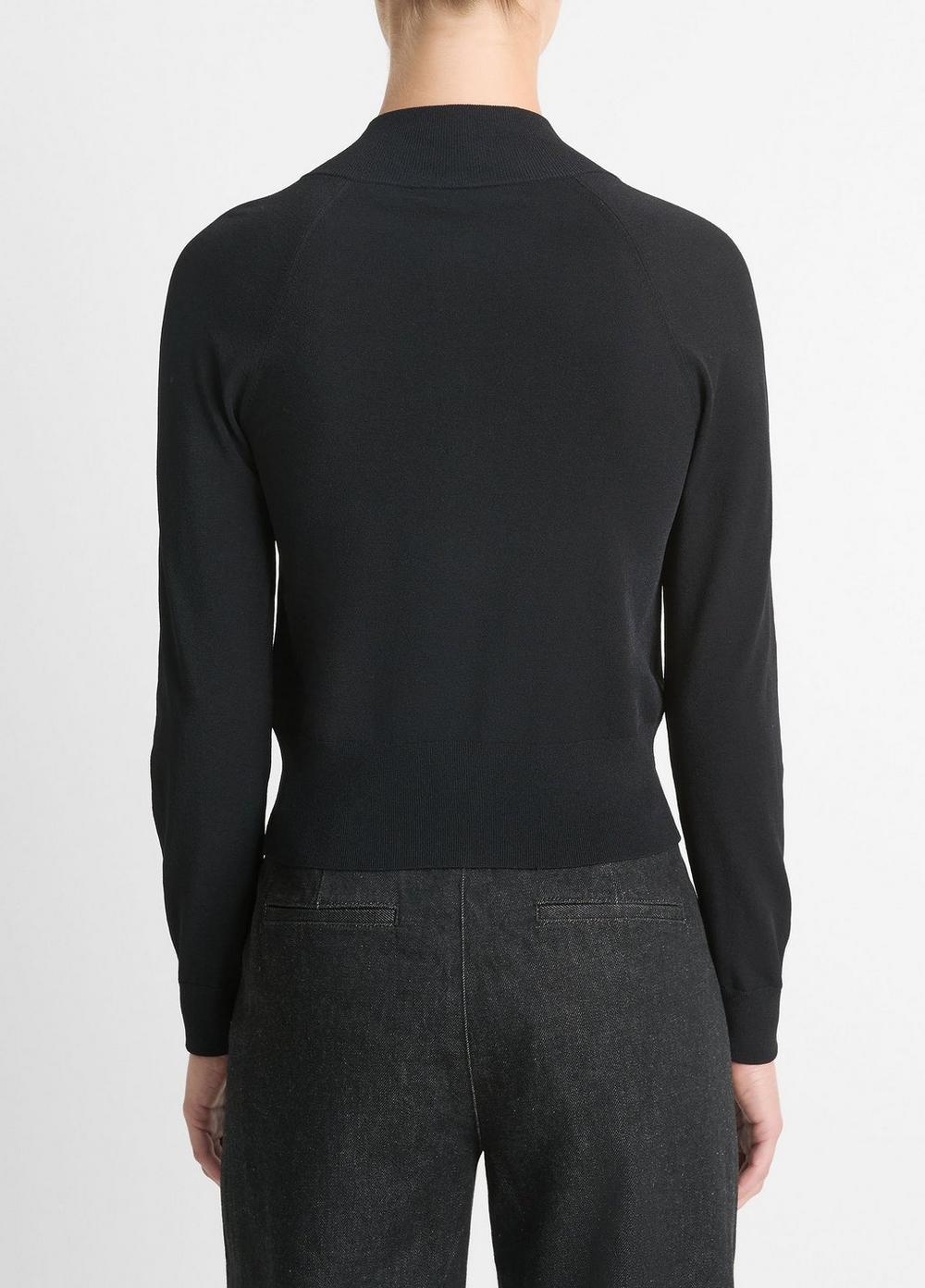 Womens Italian Knit Raglan Cardigan Jacket, Black, Size XXS Vince Product Image