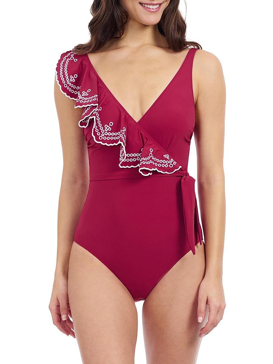 Womens Lola Ruffled Tie-Waist Swimsuit Product Image