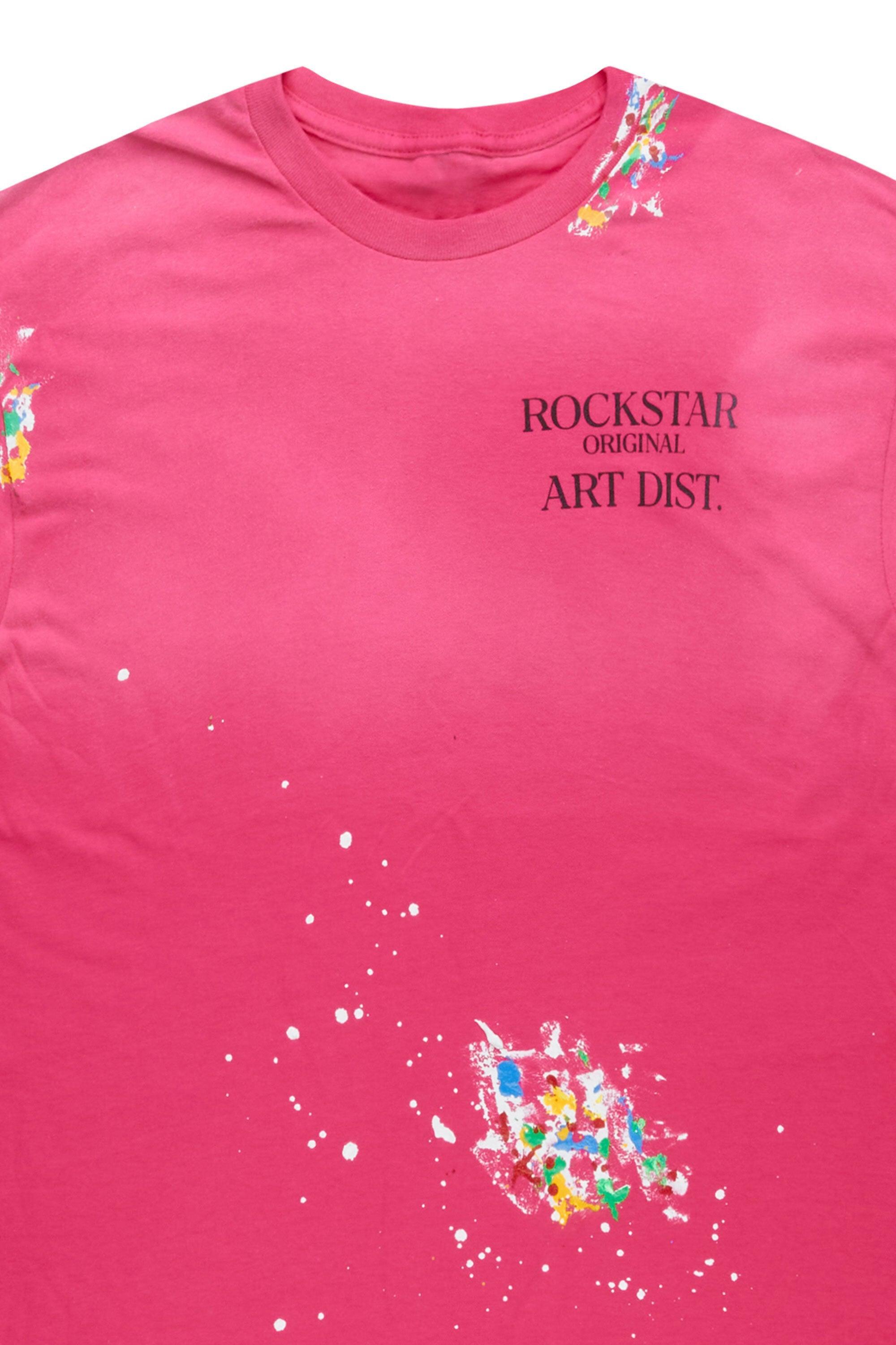 Palmer Neon Fuchsia Graphic T-Shirt Male Product Image