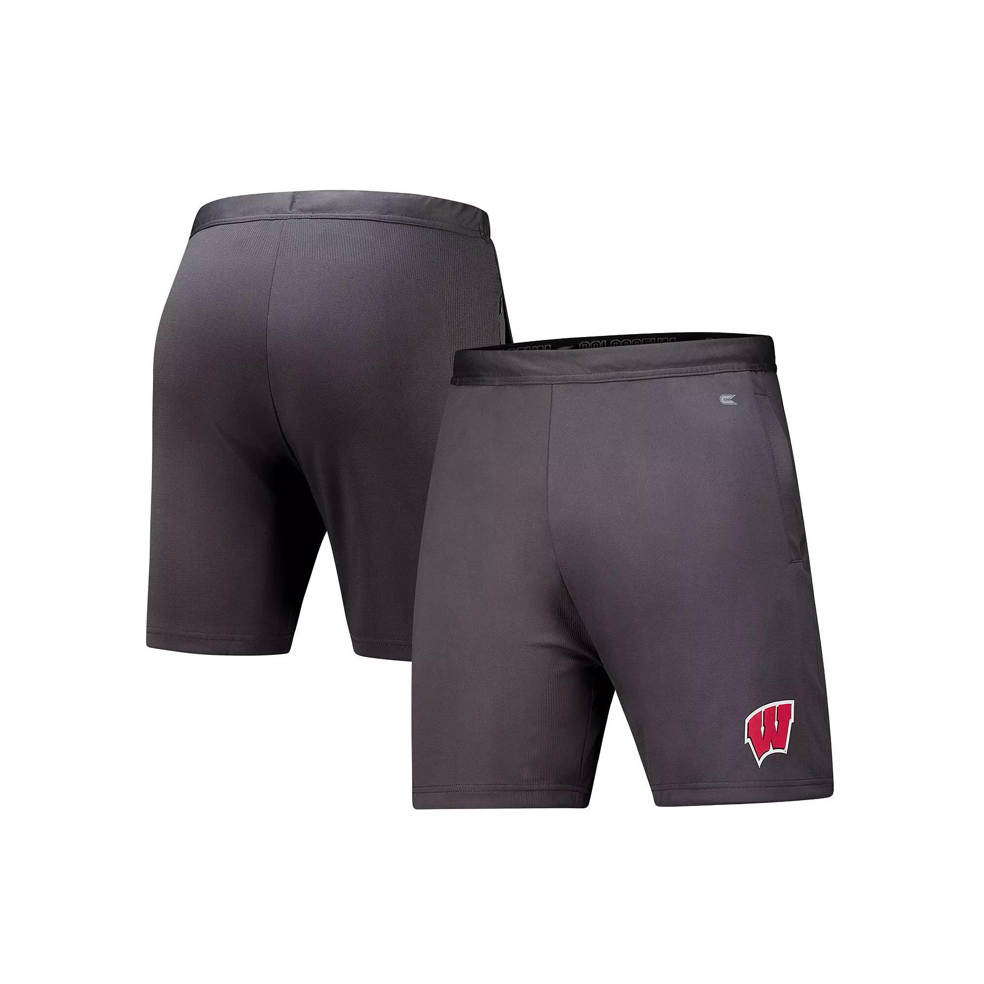 Men's Colosseum Charcoal Wisconsin Badgers Forget Shorts, Size: 2XL Product Image