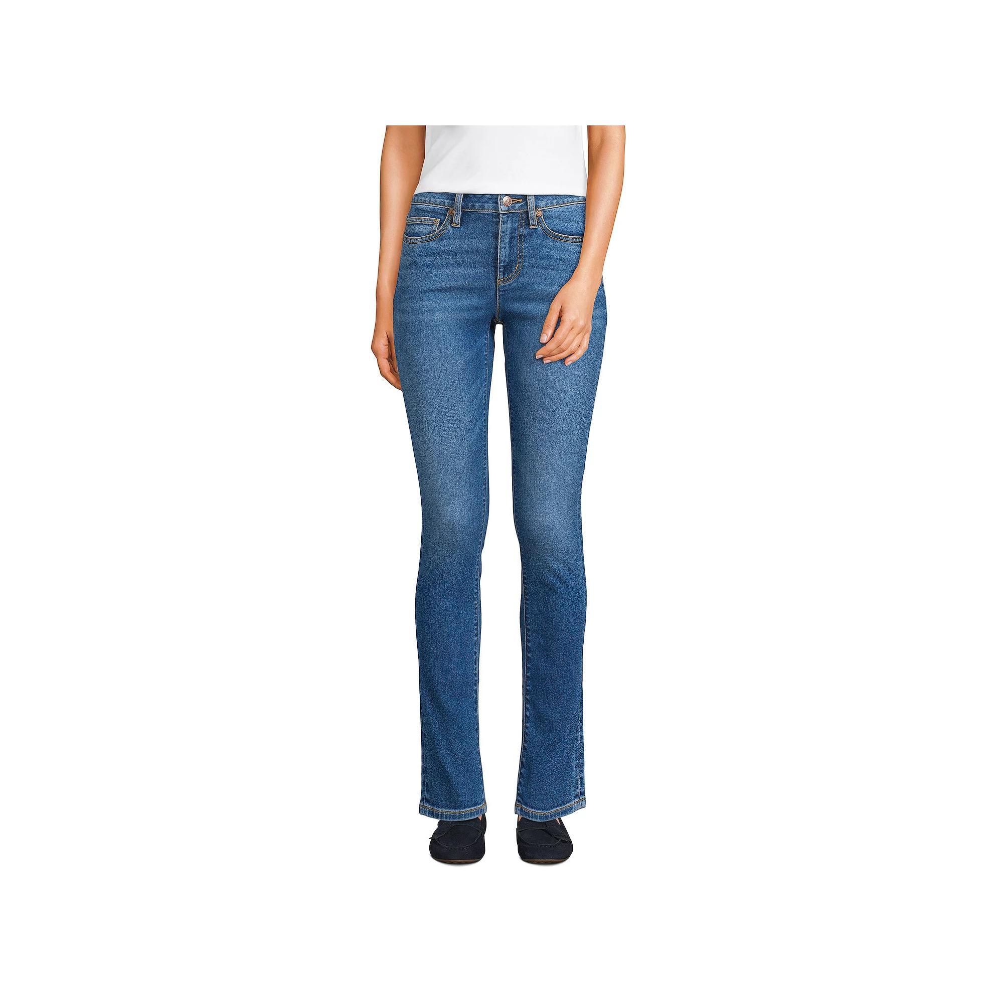 Women's Lands' End Recover Mid Rise Slim Leg Jeans, Size: 16, Blue Tide Blue Product Image