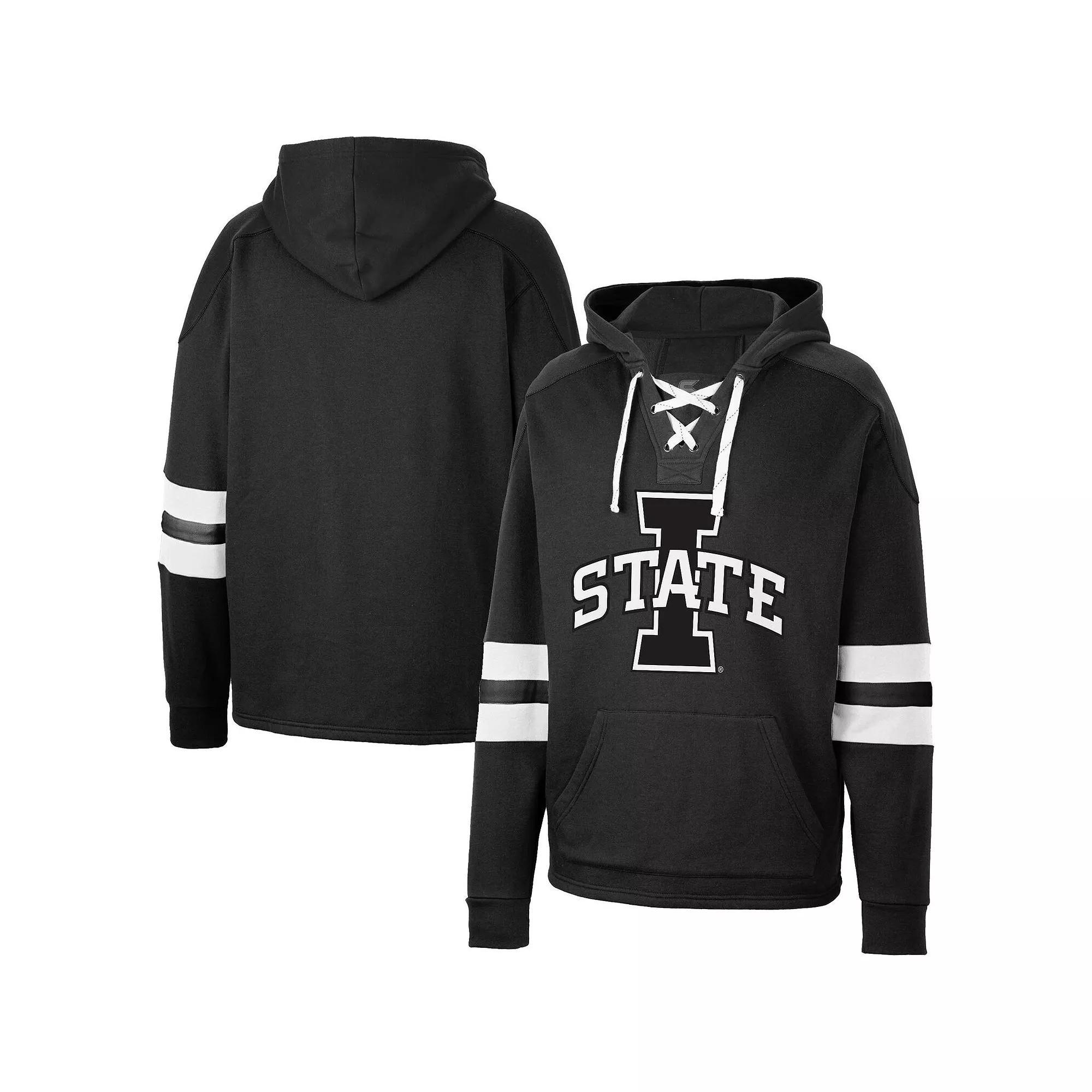 Men's Colosseum Black Iowa State Cyclones Lace-Up 4.0 Pullover Hoodie, Size: Medium Product Image
