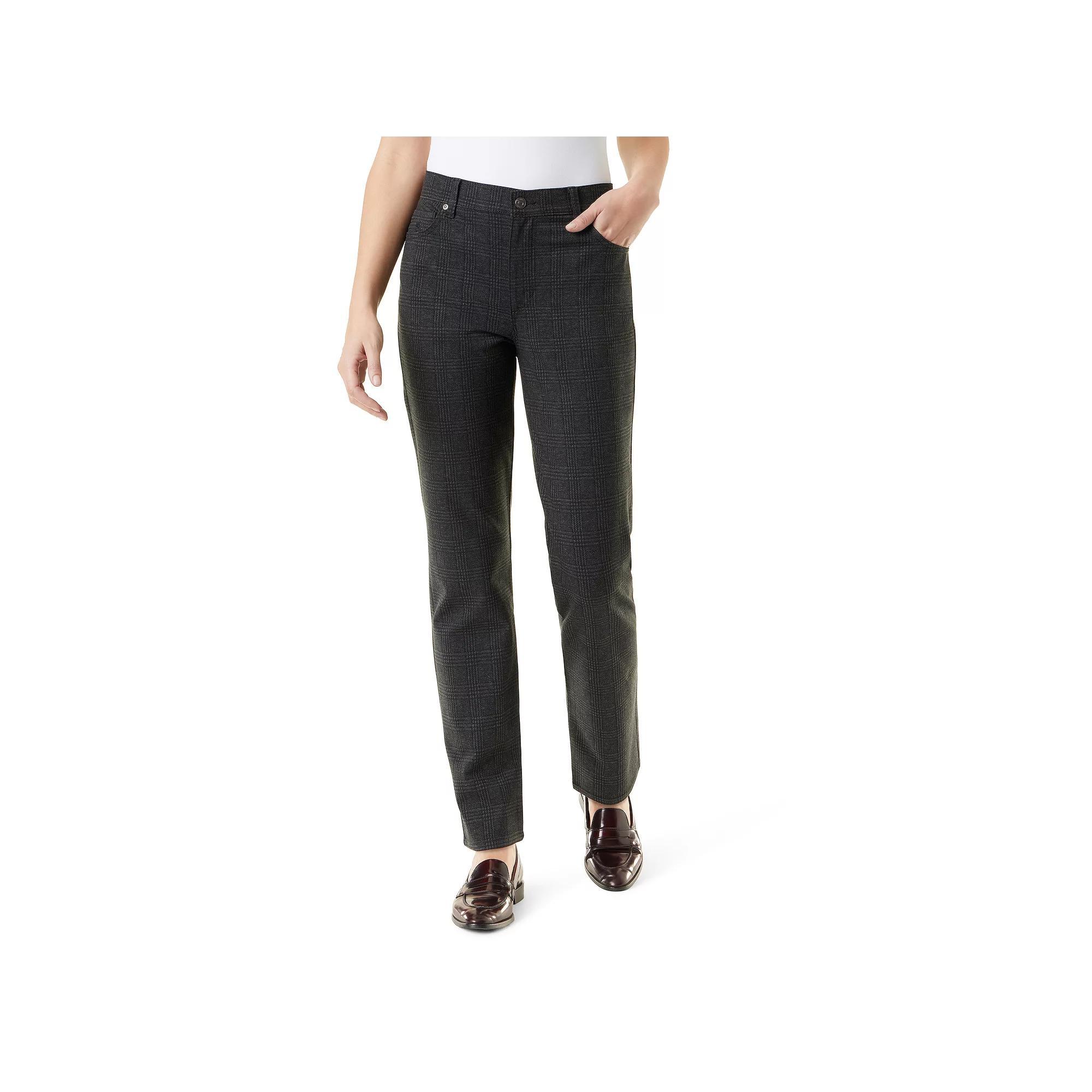 Petite Gloria Vanderbilt Amanda Ponte Pants, Women's, Size: 16 Petite, Marilyn Plaid Product Image