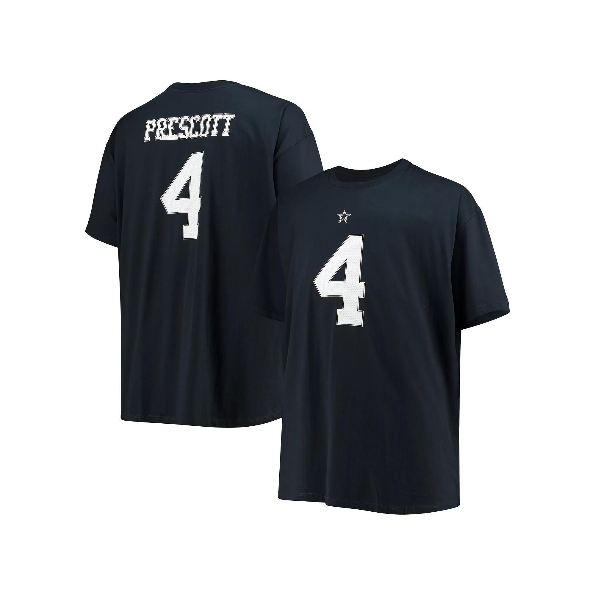 Men's Dak Prescott Navy Dallas Cowboys Big & Tall Player Name & Number T-Shirt, Size: 3XB, Blue Product Image