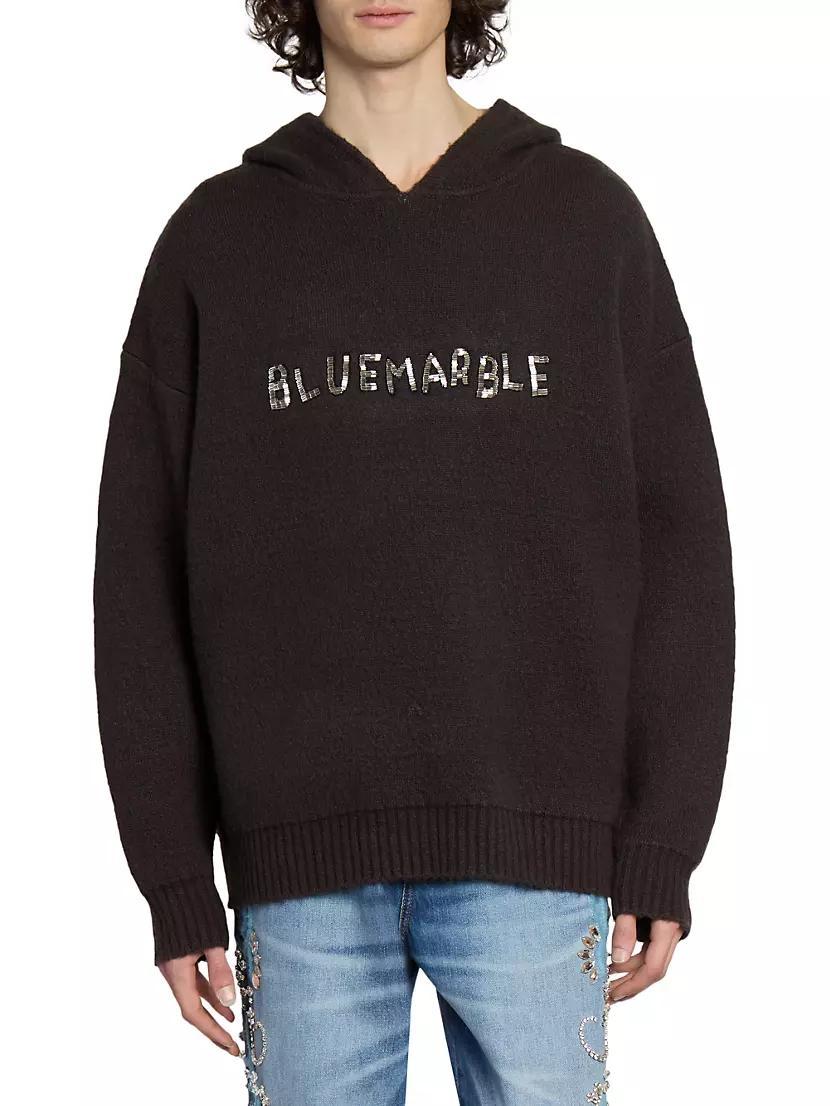 Logo-Embroidered Knit Hoodie Product Image