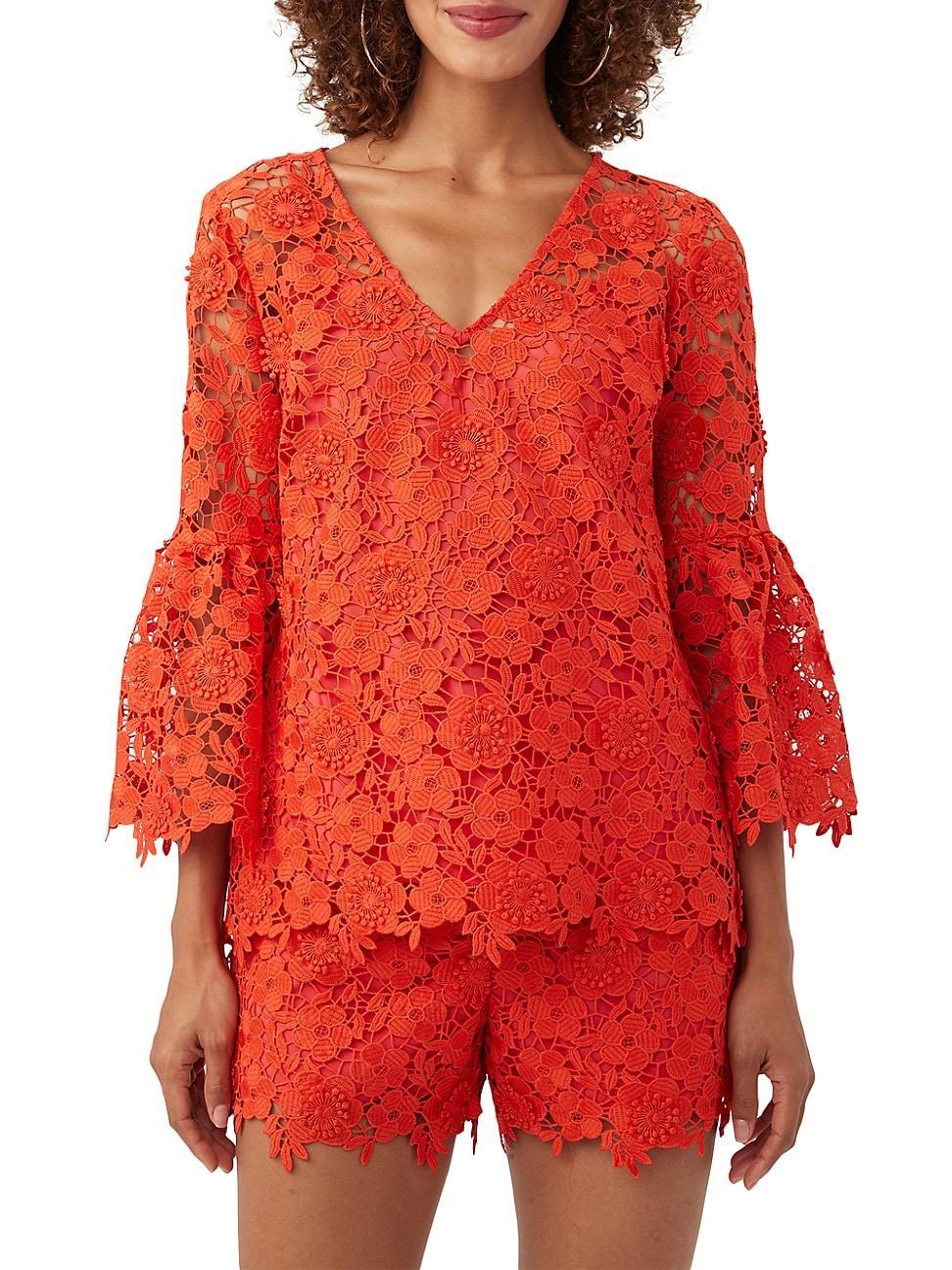 Womens Smolder Floral Guipure Lace Top Product Image