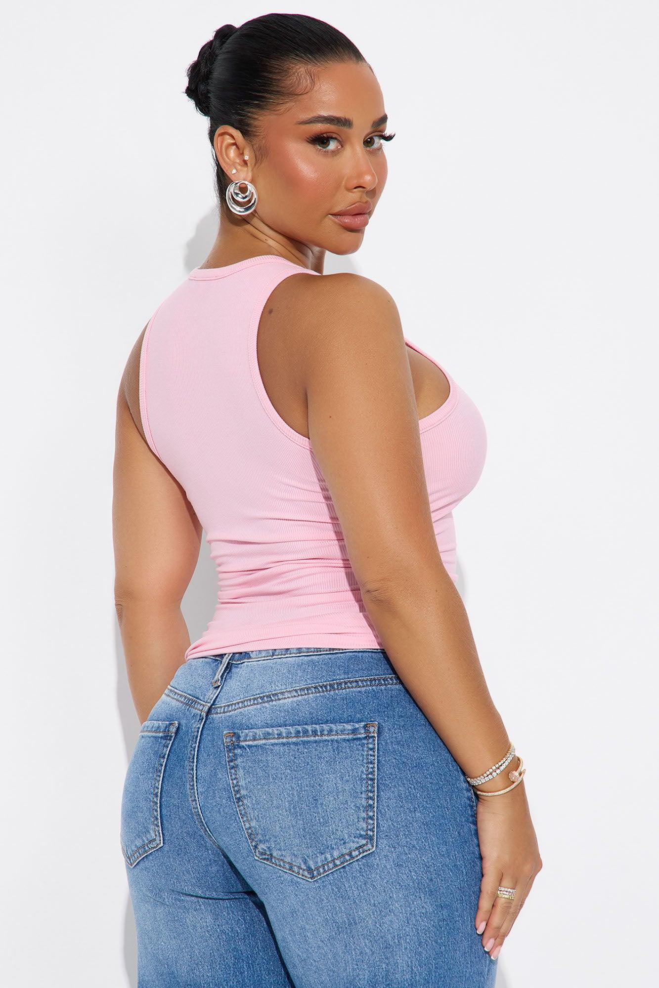 Olympia Ruched Tank Top - Pink Female Product Image