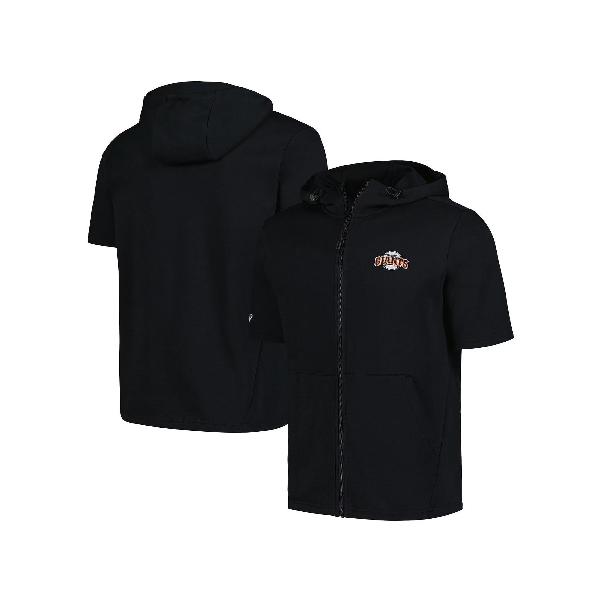 Men's Levelwear Black San Francisco Giants Recruit Short Sleeve Full-Zip Hoodie, Size: Medium Product Image