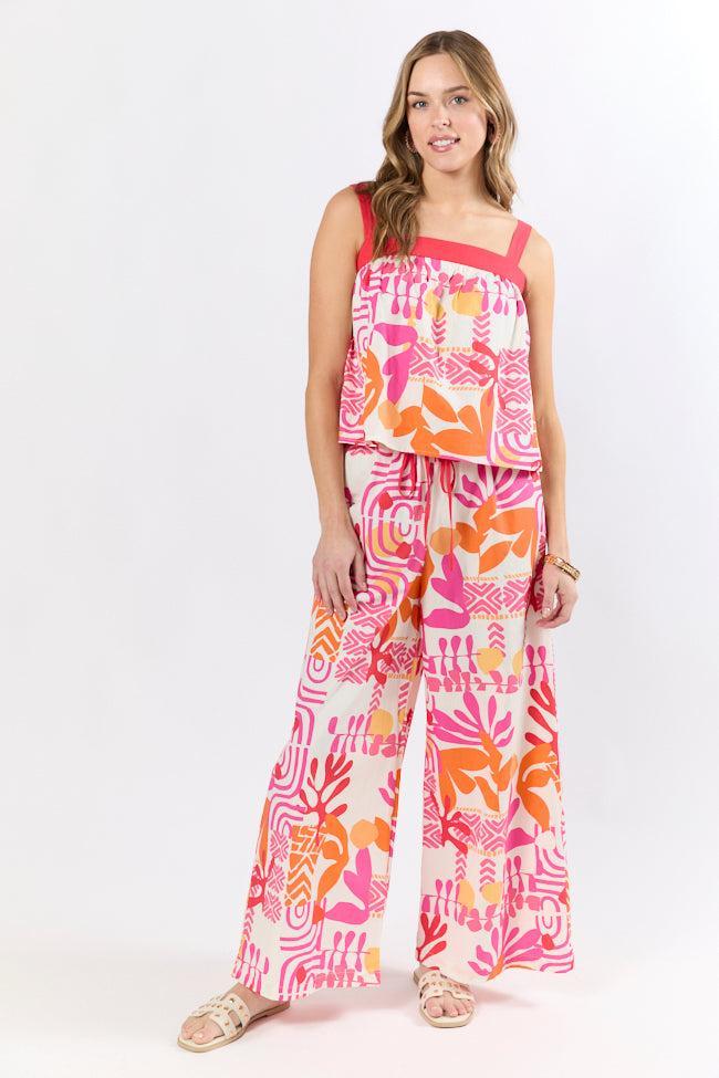 Sailing Away Multi Icon Printed Tank Top and Pant Set FINAL SALE Product Image