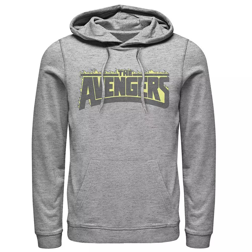Mens Marvel The Avengers Flaming Logo Hoodie Athletic Grey Product Image