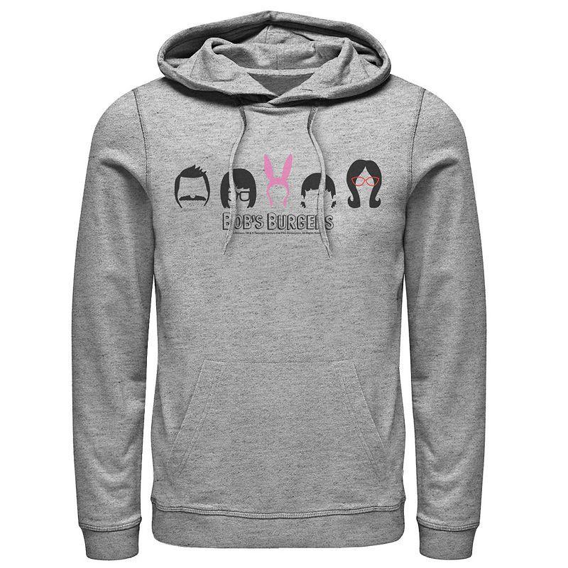 Men's Bob's Burgers Family Hair Hoodie, Size: XL, Athletic Grey Product Image